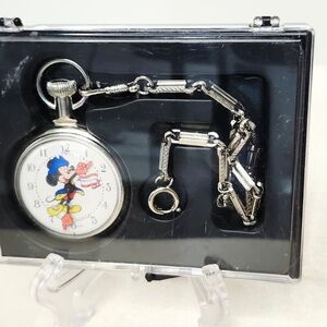 Bradley 1976 Disney Mickey Mouse Bicentennial Pocket Watch - Winds And Works!
